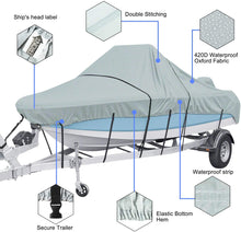 Load image into Gallery viewer, Heavy Duty 420D Waterproof Trailerable V-Hull Runabout Boat Cover
